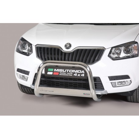 Bullbar anteriore OMOLOGATO SKODA Yeti 2014- acciaio INOX mod Medium con marchio