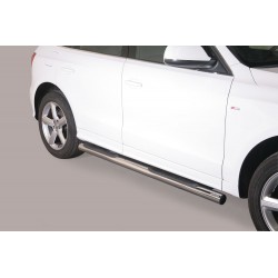 Coppia set pedane protezione sottoporta laterali TUNING SUV Audi Q5 2008-2015 mod Grand acciaio inox anche nero opaco