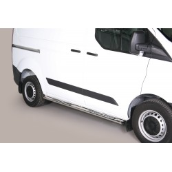 Coppia set pedane protezione sottoporta laterali TUNING SUV Ford Transit Custom L1 2013- mod Design ovale acciaio inox anche nero opaco