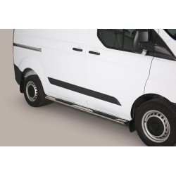 Coppia set pedane protezione sottoporta laterali TUNING SUV Ford Transit Custom L1 2013- mod Grand ovali acciaio inox anche nero opaco