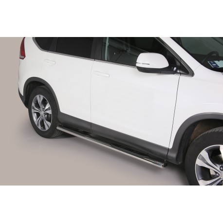 Coppia set pedane protezione sottoporta laterali TUNING SUV Honda CR-V 2012-2015 mod Grand ovali acciaio inox anche nero opaco