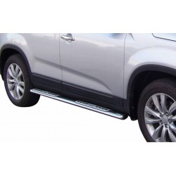 Coppia set pedane protezione sottoporta laterali TUNING SUV Kia Sorento 2009-2012 mod Design ovale acciaio inox anche nero opaco