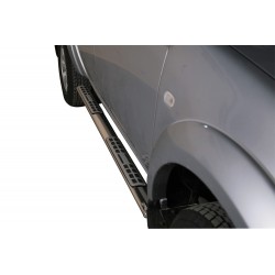 Coppia set pedane protezione sottoporta laterali TUNING SUV Mitsubishi L200 2010-2015 DoubleCab doppia cabina mod Design ovale acciaio inox anche nero opaco