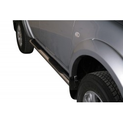 Coppia set pedane protezione sottoporta laterali TUNING SUV Mitsubishi L200 2010-2015 DoubleCab doppia cabina mod Grand acciaio inox anche nero opaco