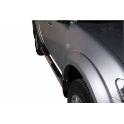 Coppia set pedane protezione sottoporta laterali TUNING SUV Mitsubishi L200 2010-2015 DoubleCab doppia cabina mod Grand ovali acciaio inox anche nero opaco
