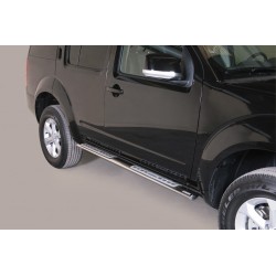 Coppia set pedane protezione sottoporta laterali TUNING SUV Nissan Pathfinder 2012- mod Design ovale acciaio inox anche nero opaco