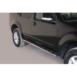 Coppia set pedane protezione sottoporta laterali TUNING SUV Nissan Pathfinder 2012- mod Grand ovali acciaio inox anche nero opaco