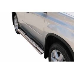 Coppia set pedane protezione sottoporta laterali TUNING SUV Nissan Xtrail X-trail 2007-2010 mod Design ovale acciaio inox anche nero opaco