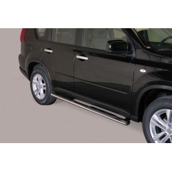 Coppia set pedane protezione sottoporta laterali TUNING SUV Nissan Xtrail X-trail 2011-2014 mod Grand ovali acciaio inox anche nero opaco