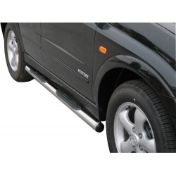Coppia set pedane protezione sottoporta laterali TUNING SUV Ssangyong Kyron 2007-2014 mod Grand acciaio inox anche nero opaco