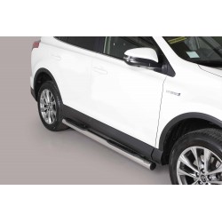 Coppia set pedane protezione sottoporta laterali TUNING SUV Toyota Rav4 2013 - Hybrid 2016-2018 mod Grand acciaio inox anche nero opaco
