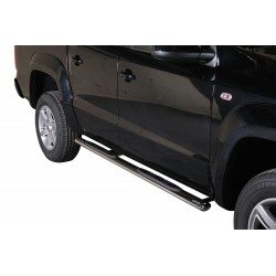 Coppia set pedane protezione sottoporta laterali TUNING SUV VW Amarok Trendline 2010- mod Grand ovali acciaio inox anche nero opaco