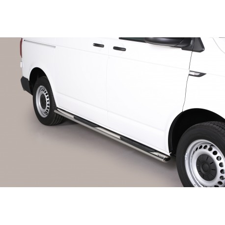 Coppia set pedane protezione sottoporta laterali TUNING SUV VW T6 Transporter Caravelle Multivan 2015-2019 e T6.1 2019- passo corto mod Grand ovali acciaio inox anche nero opaco