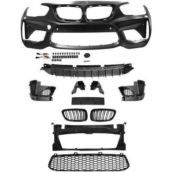 LAMA SOTTOPARAURTI ANTERIORE PER BMW SERIE 1 F20 / F21 LCI RESTYLING CON  KIT M NERO OPACO RIEGER TUNING