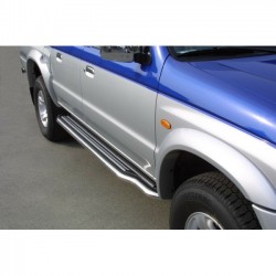 Coppia set pedane protezione sottoporta laterali TUNING SUV MAZDA B2500 Pick Up Double cab 2004 2005 2006 extra lunga acciaio in