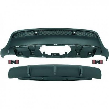 Diffusore estrattore completo TUNING paraurti posteriore look M-Performance BMW X6 E71 anni 2008 2009 2010 2011 2012 2013 per sensori