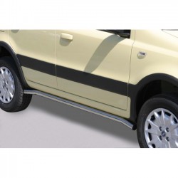 Coppia set protezioni sottoporta laterali TUNING SUV Fiat Panda 4x4 2005 2006 2007 2008 2009 2010 2011 2012 diam 50mm acciaio inox anche nero opaco