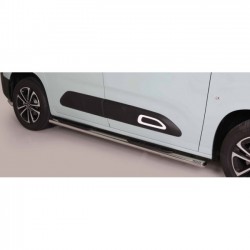 Coppia set pedane protezione sottoporta laterali TUNING SUV Citroen Berlingo 2018- passo corto 278cm mod Grand ovali acciaio inox anche nero opaco
