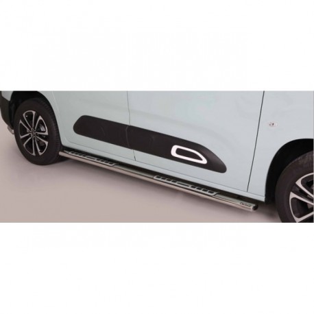 Coppia set pedane protezione sottoporta laterali TUNING SUV Citroen Berlingo 2018- passo corto 278cm mod Design ovale acciaio inox anche nero opaco