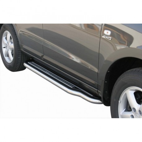 Coppia set pedane protezione sottoporta laterali TUNING SUV Hyundai Santa Fe 2006-2010 lunga acciaio inox anche nero opaco