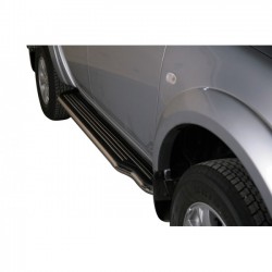 Coppia set pedane protezione sottoporta laterali TUNING SUV Mitsubishi L200 2010-2015 DoubleCab doppia cabina extra lunga acciaio inox anche nero opaco