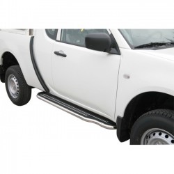 Coppia set pedane protezione sottoporta laterali TUNING SUV Mitsubishi L200 2010-2015 ClubCab lunga acciaio inox anche nero opaco