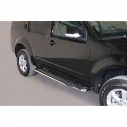 Coppia set pedane protezione sottoporta laterali TUNING SUV Nissan Pathfinder 2012- lunga acciaio inox anche nero opaco