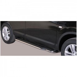 Coppia set pedane protezione sottoporta laterali TUNING SUV Nissan Qashqai 2010-2013 lunga acciaio inox anche nero opaco