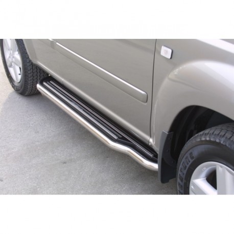 Coppia set pedane protezione sottoporta laterali TUNING SUV Nissan Xtrail X-trail 2001-2007 lunga acciaio inox anche nero opaco