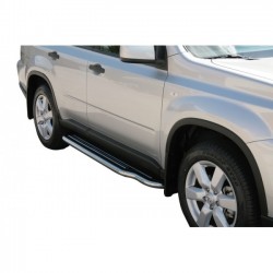 Coppia set pedane protezione sottoporta laterali TUNING SUV Nissan Xtrail X-trail 2007-2010 lunga acciaio inox anche nero opaco