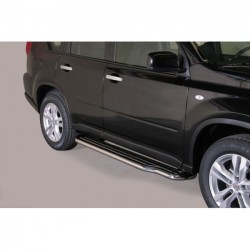Coppia set pedane protezione sottoporta laterali TUNING SUV Nissan Xtrail X-trail 2011-2014 lunga acciaio inox anche nero opaco