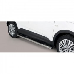 Coppia set pedane protezione sottoporta laterali TUNING SUV Opel Grandland X 2018- mod Grand acciaio inox anche nero opaco