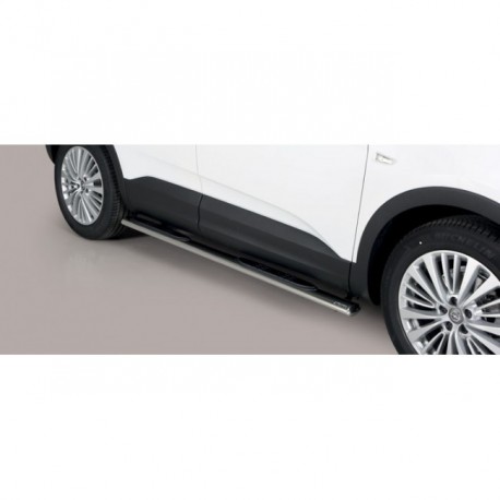 Coppia set pedane protezione sottoporta laterali TUNING SUV Opel Grandland X 2018- mod Grand ovali acciaio inox anche nero opaco