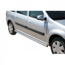 Coppia set protezioni sottoporta laterali TUNING SUV Dacia Logan MCV 2009-2015 diam 63mm acciaio inox anche nero opaco
