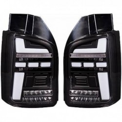 TUNING Set fari fanali posteriori LED VW T6.1, 2019- per porte battenti, nero freccia dinamica, vetture con fari alogeni di serie