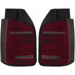TUNING Set fari fanali posteriori LED VW T6.1, 2019- per porte battenti, rosso smoke fumè, freccia dinamica, per fari a lampadina originali